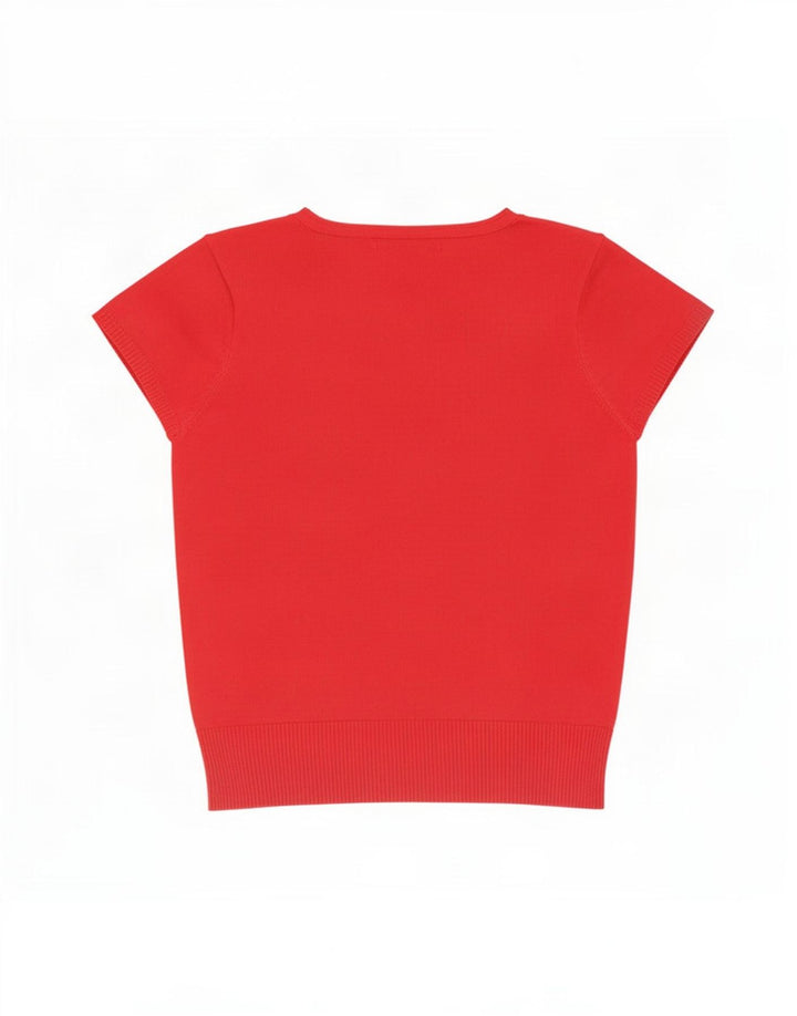Top in camicetta a maniche corte da donna M&Co UK 10 piccolo poliestere rosso