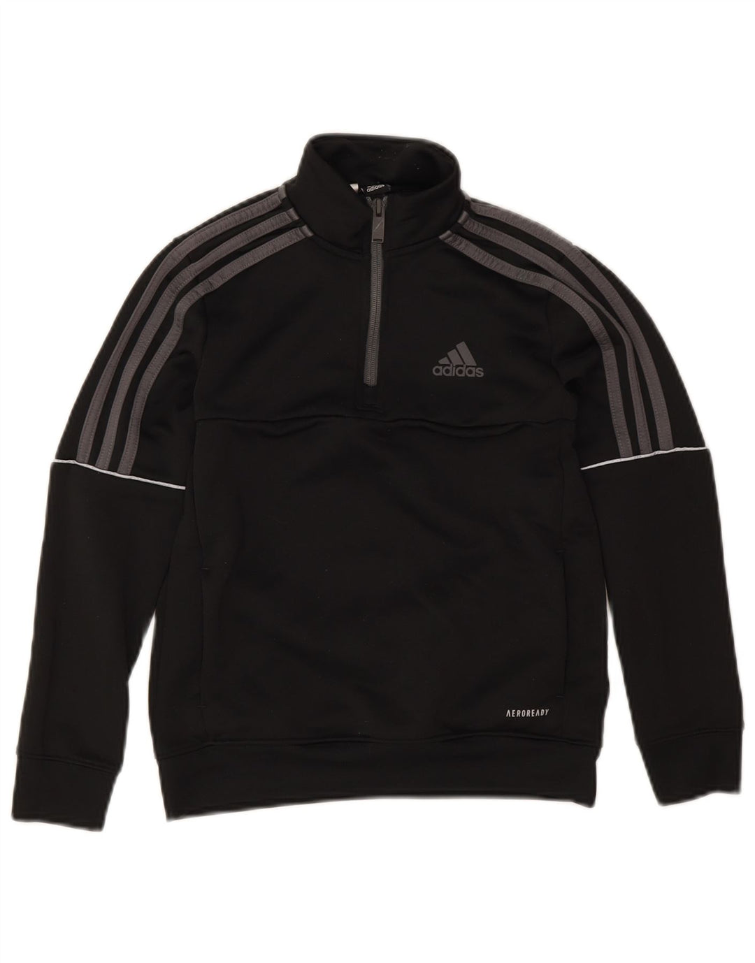 Felpa Adidas Aeroready Zip Neck da ragazzo, 9-10 anni, in poliestere nero