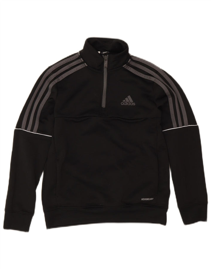 Felpa Adidas Aeroready Zip Neck da ragazzo, 9-10 anni, in poliestere nero