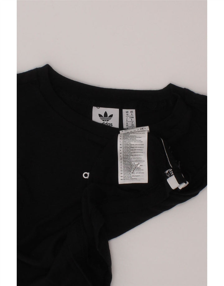 Top corto da donna Adidas UK 10 piccolo cotone nero