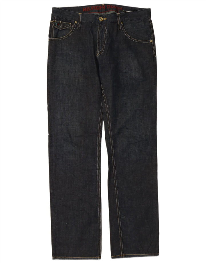 TOMMY HILFIGER Jeans dritti da uomo W32 L34 cotone blu navy