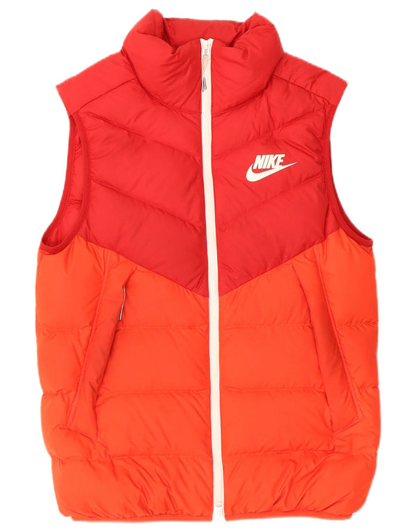 Gilet imbottito da uomo Nike UK 36 Small arancione Colourblock in poliestere