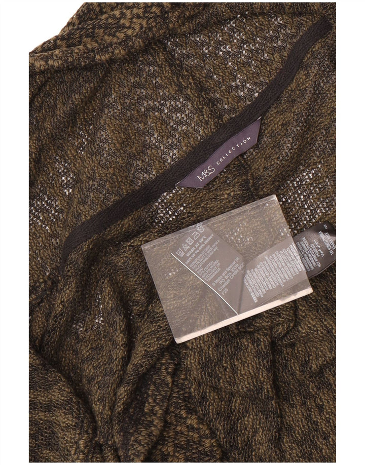 Maglione cardigan con maniche a 3/4 da donna Marks & Spencer UK 12 Medio Cachi