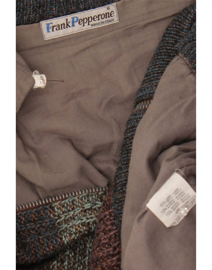 Bomber in maglia da donna Frank Pepperone IT 50 grande a righe multicolore