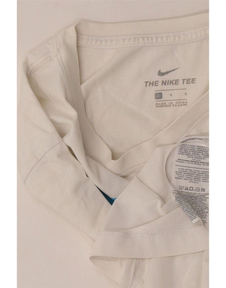 T-shirt grafica da uomo Nike Top grande in cotone bianco