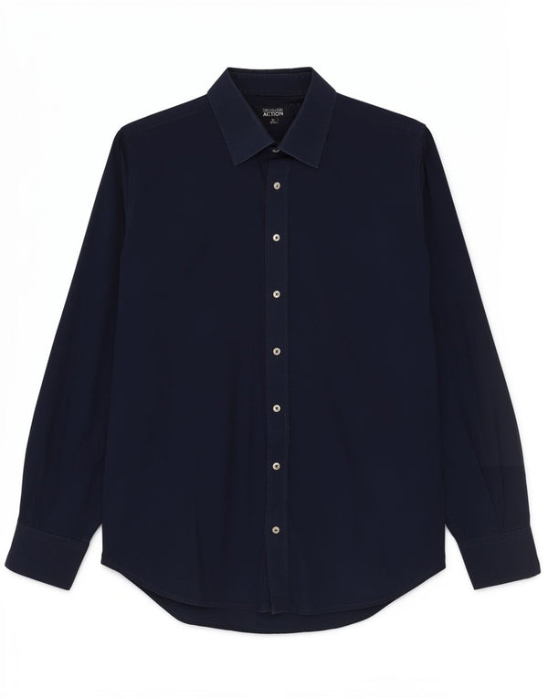 Camicia Trussardi Uomo Taglia 39/40 Media Cotone Blu Navy