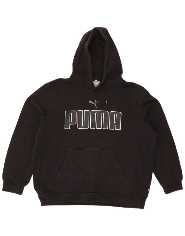 Felpa con cappuccio grafica da uomo Puma XL nera