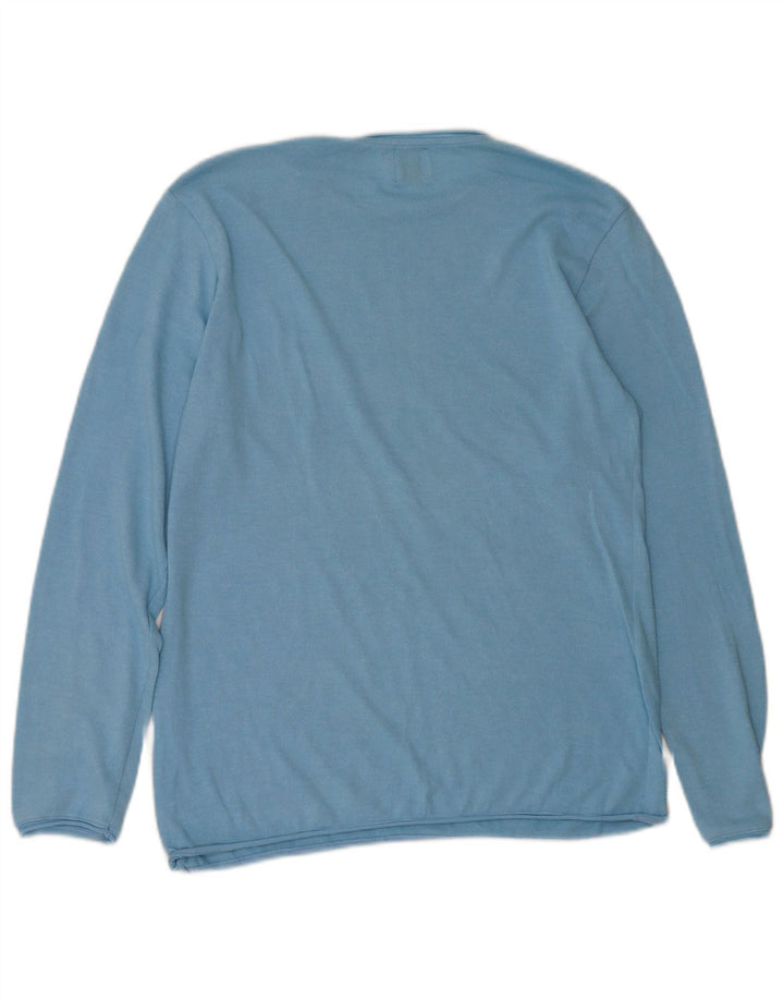Maglione maglione girocollo da uomo Zara grande blu