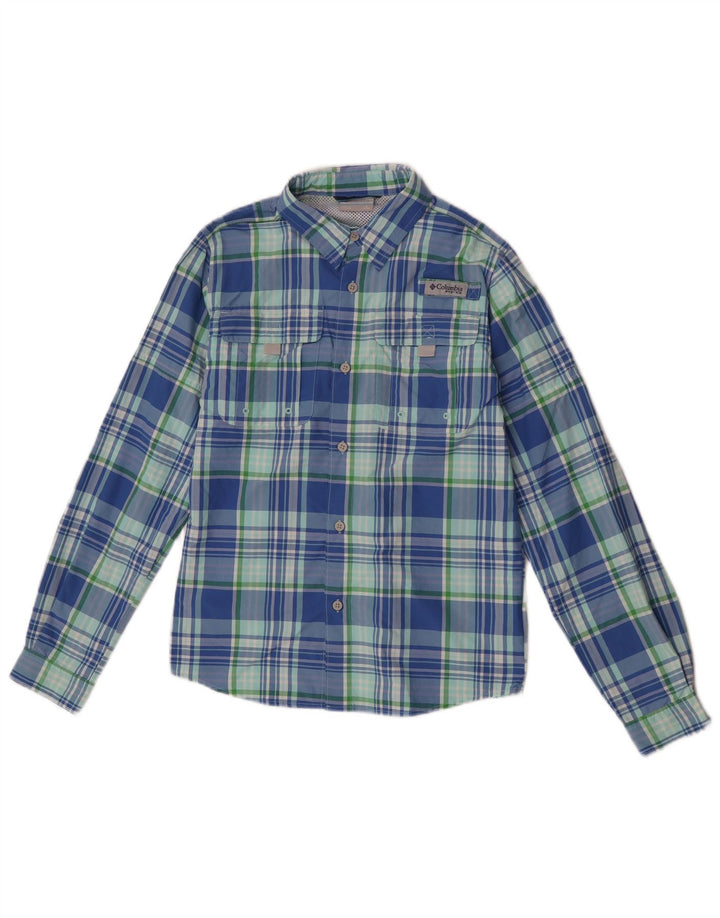 Camicia da ragazzo Columbia 11-12 anni in nylon a quadri blu grande