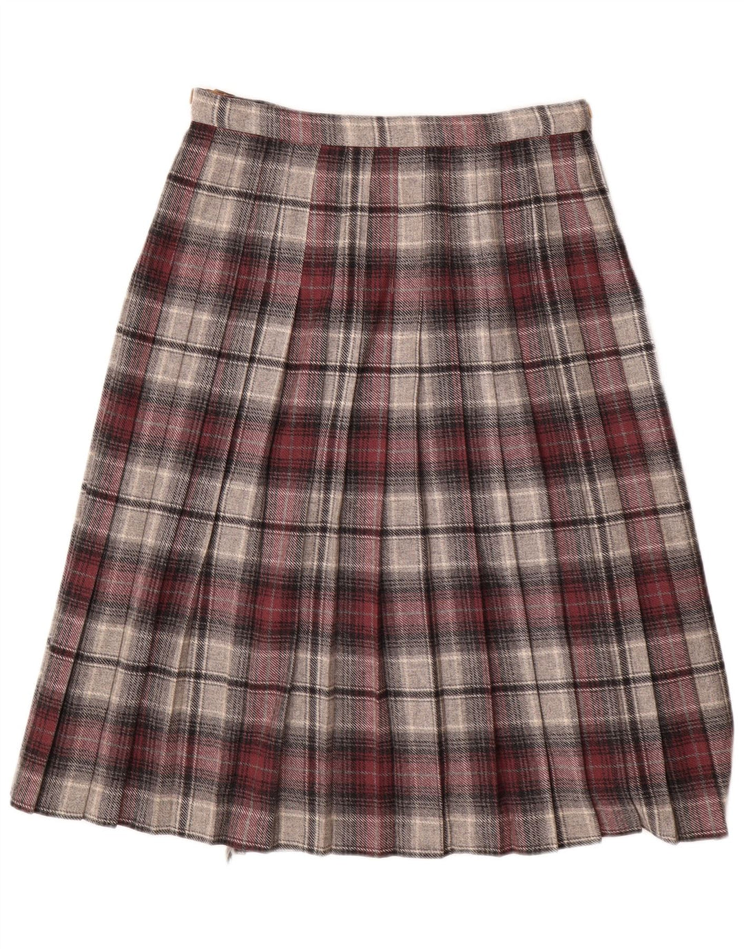 Gonna a portafoglio plissettata da donna Deerstalker W28 in lana scozzese rossa media