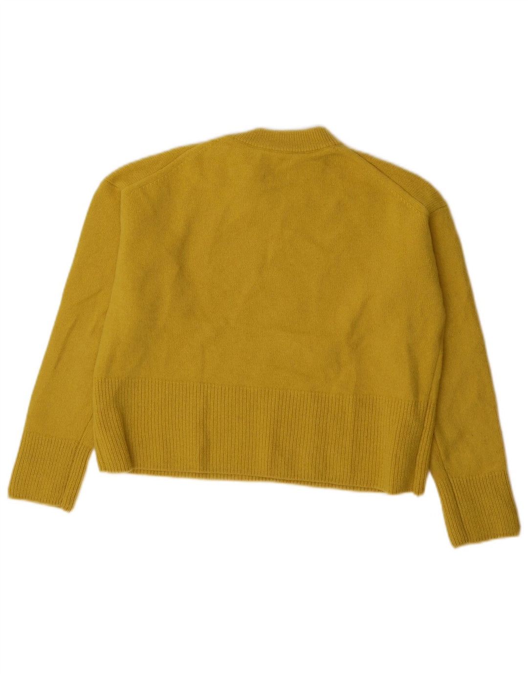 Massimo Dutti Maglione maglione girocollo oversize da donna UK 6 XS Lana gialla
