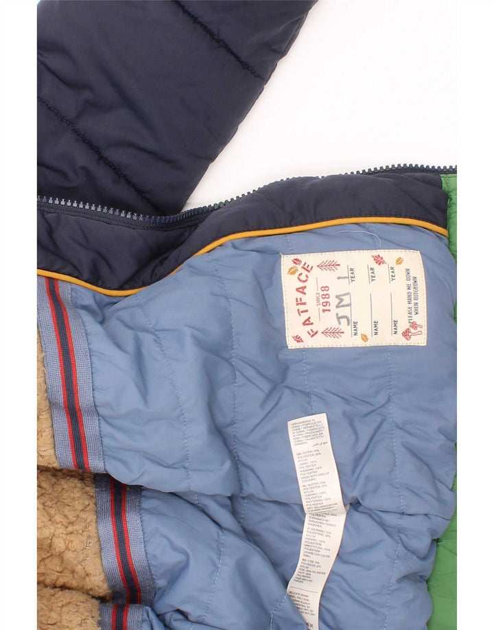 Giacca imbottita con cappuccio per ragazzi Fat Face 8-9 anni Poliestere color block verde