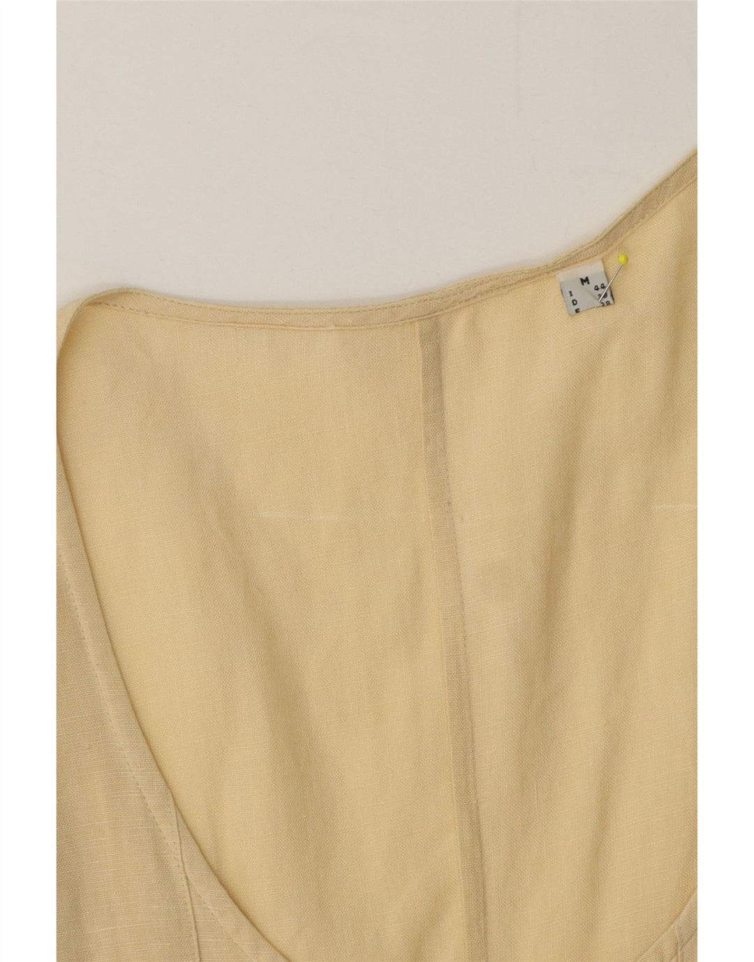 Abito lungo senza maniche vintage da donna UK 14 giallo medio