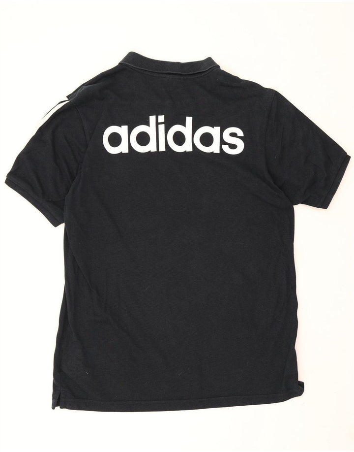 Polo grafica Adidas Climalite da uomo grande in cotone nero