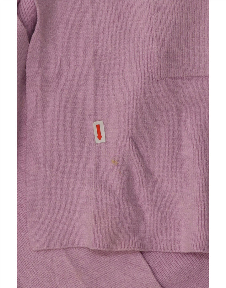 Maglione cardigan aperto lungo da donna Marks & Spencer UK 12 Rosa medio