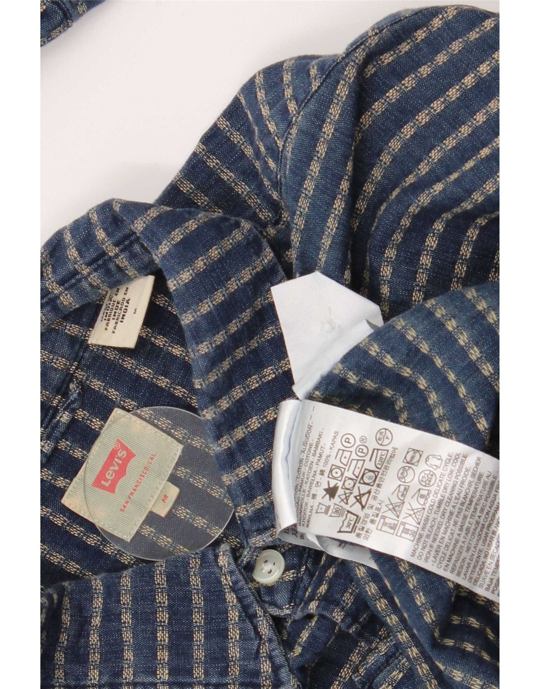 Camicia Levi's da uomo in cotone a righe medie blu navy