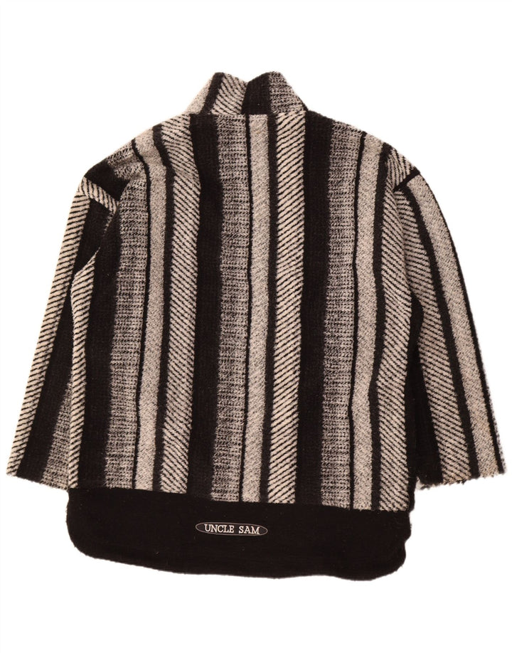 Maglione da uomo con collo con zip Zio Sam, XL, in poliestere a righe nere