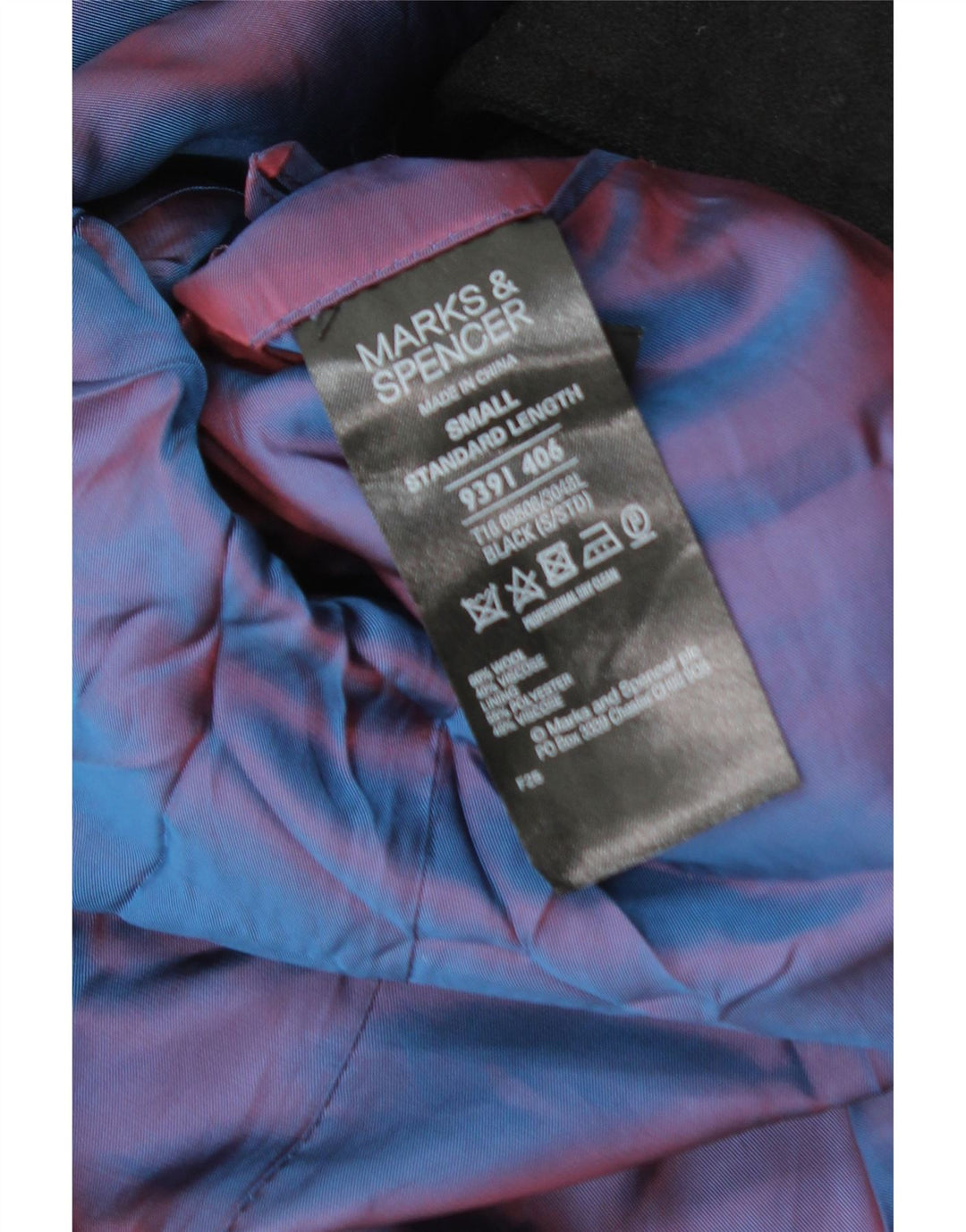 Cappotto da marinaio autografo da uomo Marks & Spencer UK 36 piccolo in lana nera