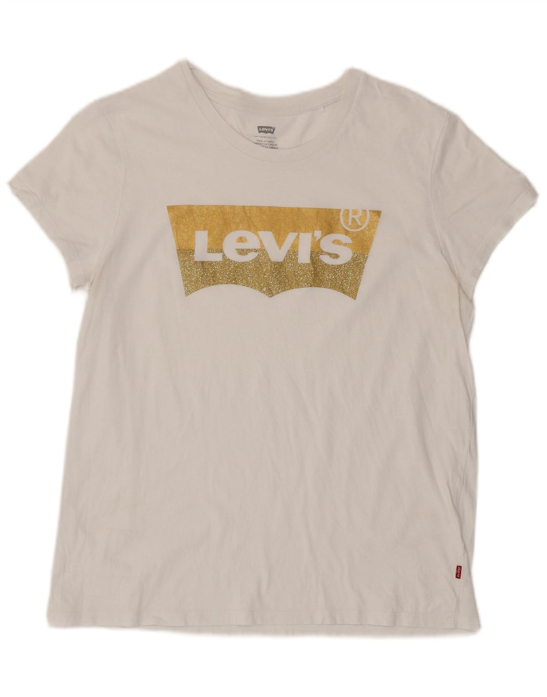 T-shirt grafica da donna LEVI'S Top UK 16 grande bianca