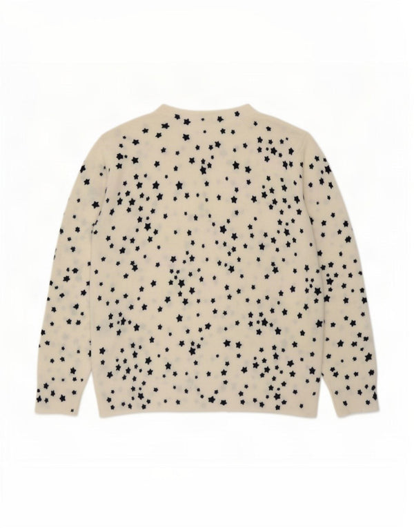 Maglione maglione girocollo da donna Marks & Spencer UK 14 medio bianco