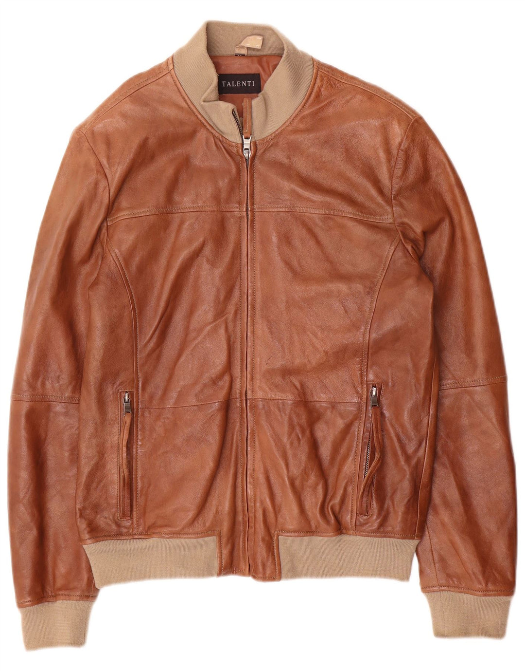 Giacca in Pelle Uomo Talenti IT 48 Pelle Colourblock Marrone Medio
