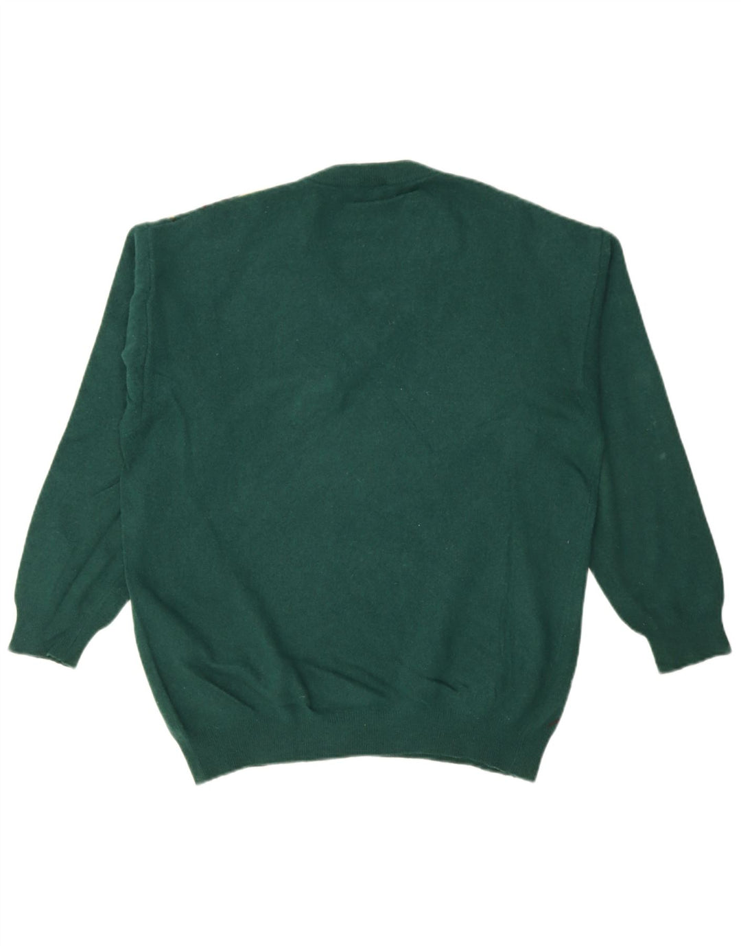 Maglione da uomo Burlington con scollo a V IT 52 Large Green Argyle/Diamond Wool