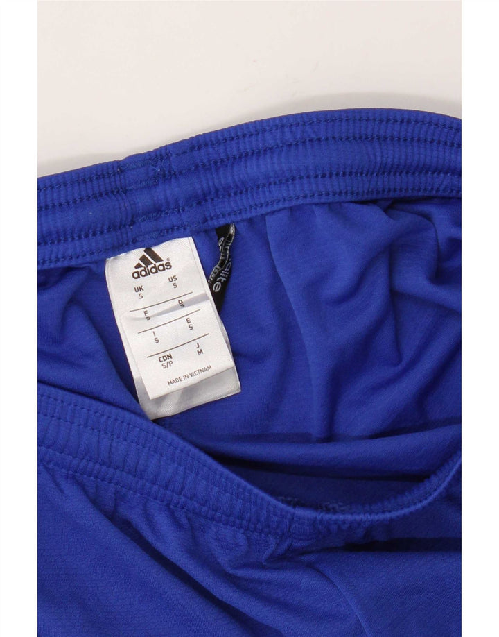 Pantaloncini sportivi Adidas Climalite da donna UK 10 piccoli poliestere blu