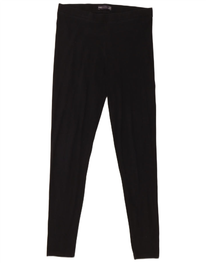 Leggings da donna Marks & Spencer UK 12 cotone nero medio