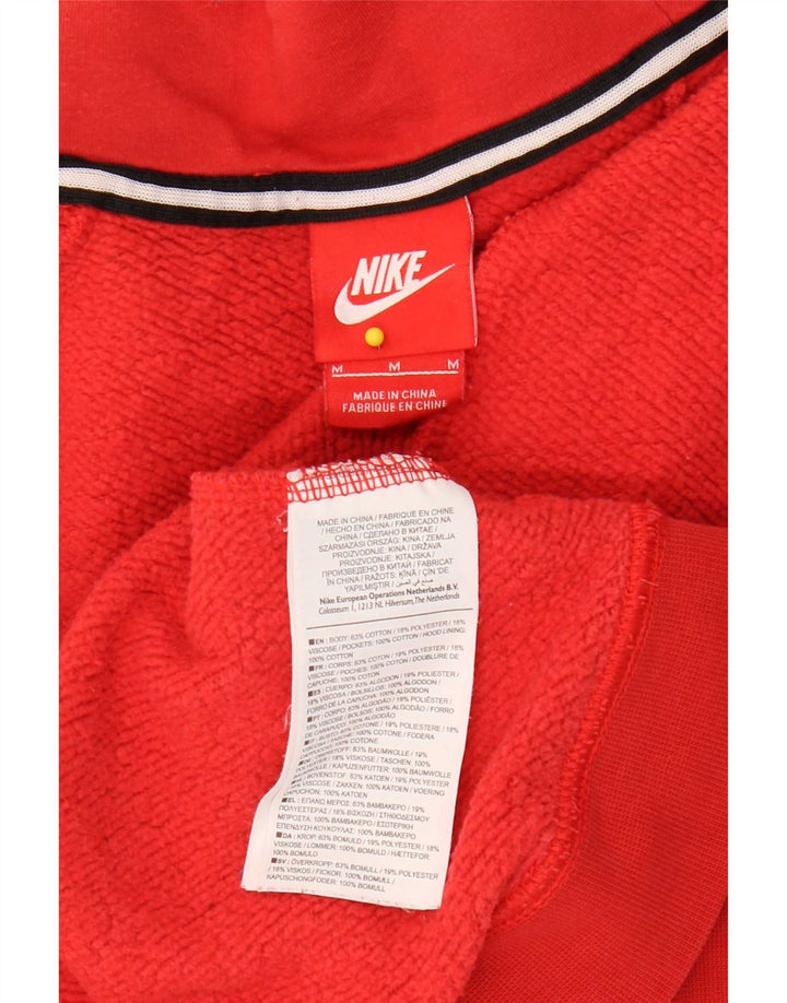 Maglia con cappuccio da donna Nike UK 14 cotone rosso medio