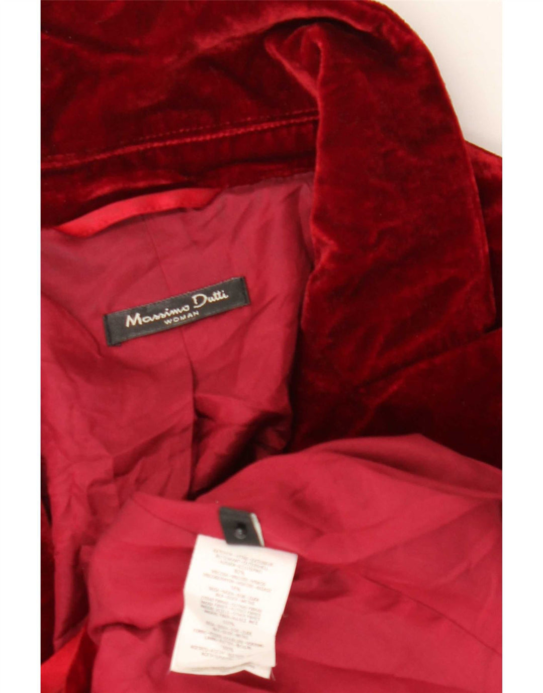 Giacca blazer in velluto da donna a 1 bottone Massimo Dutti EU 44 XL viscosa rossa
