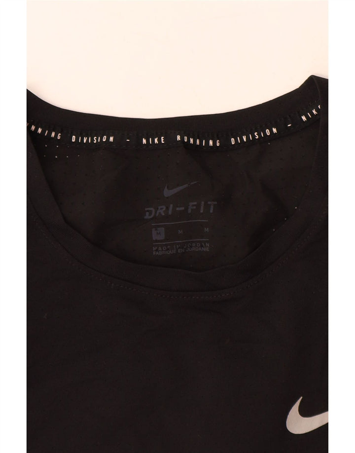 NIKE T-shirt grafica da uomo Dri Fit Top medio nero in poliestere