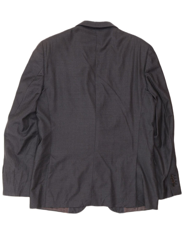 MASSIMO DUTTI Giacca blazer da uomo a 2 bottoni EU 52 Large in lana blu navy