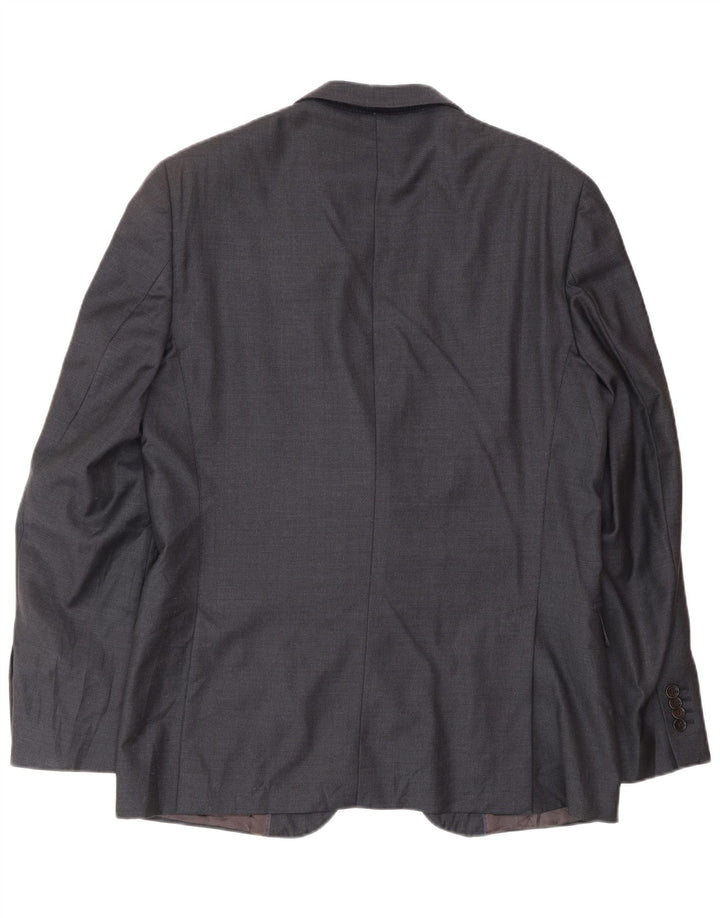 MASSIMO DUTTI Giacca blazer da uomo a 2 bottoni EU 52 Large in lana blu navy