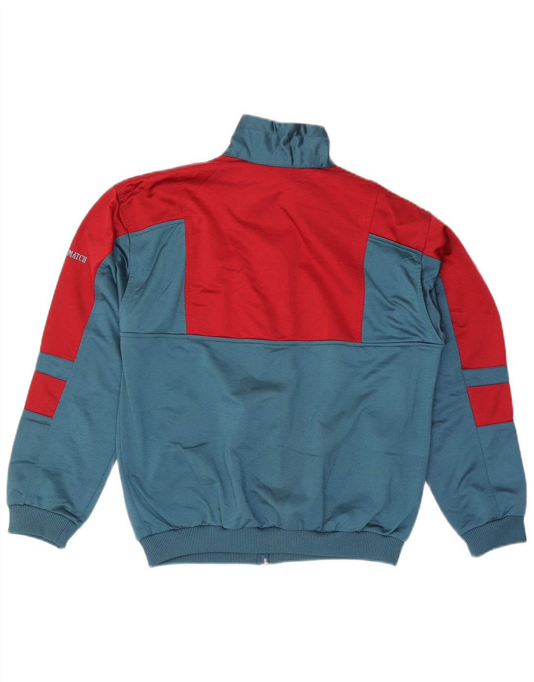 Giacca da ginnastica vintage da uomo in poliestere color block blu medio