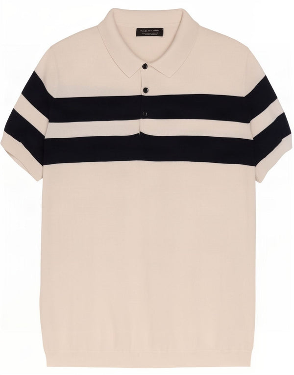 Maglione Zara da uomo a maniche corte con collo a polo, grande, color block bianco
