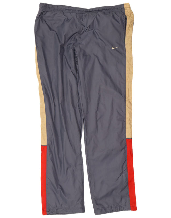 Nike Mens Tracksuit Trousers XL Grey Colourblock Nylon Sports