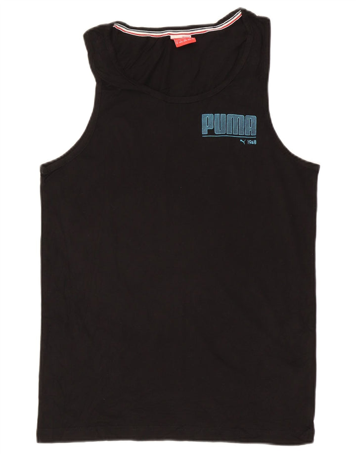 Canotta grafica da uomo Puma, cotone medio nero