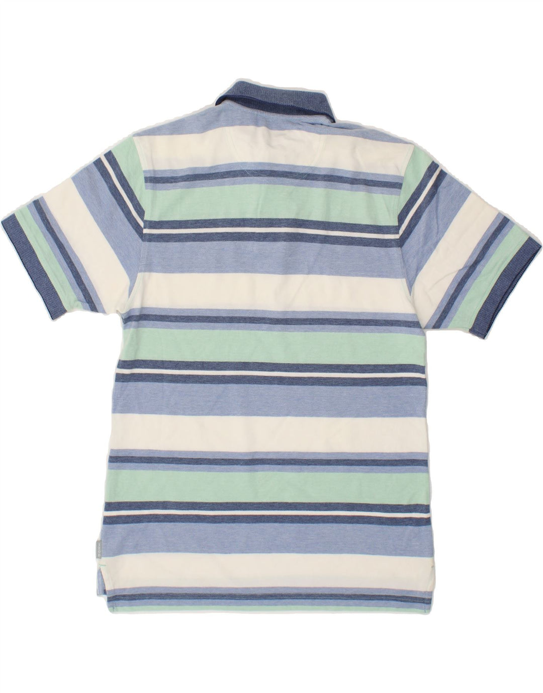 IZOD Mens Polo Shirt Small Blue Striped Cotton Vintage Izod and Second-Hand Izod from Messina Hembry 