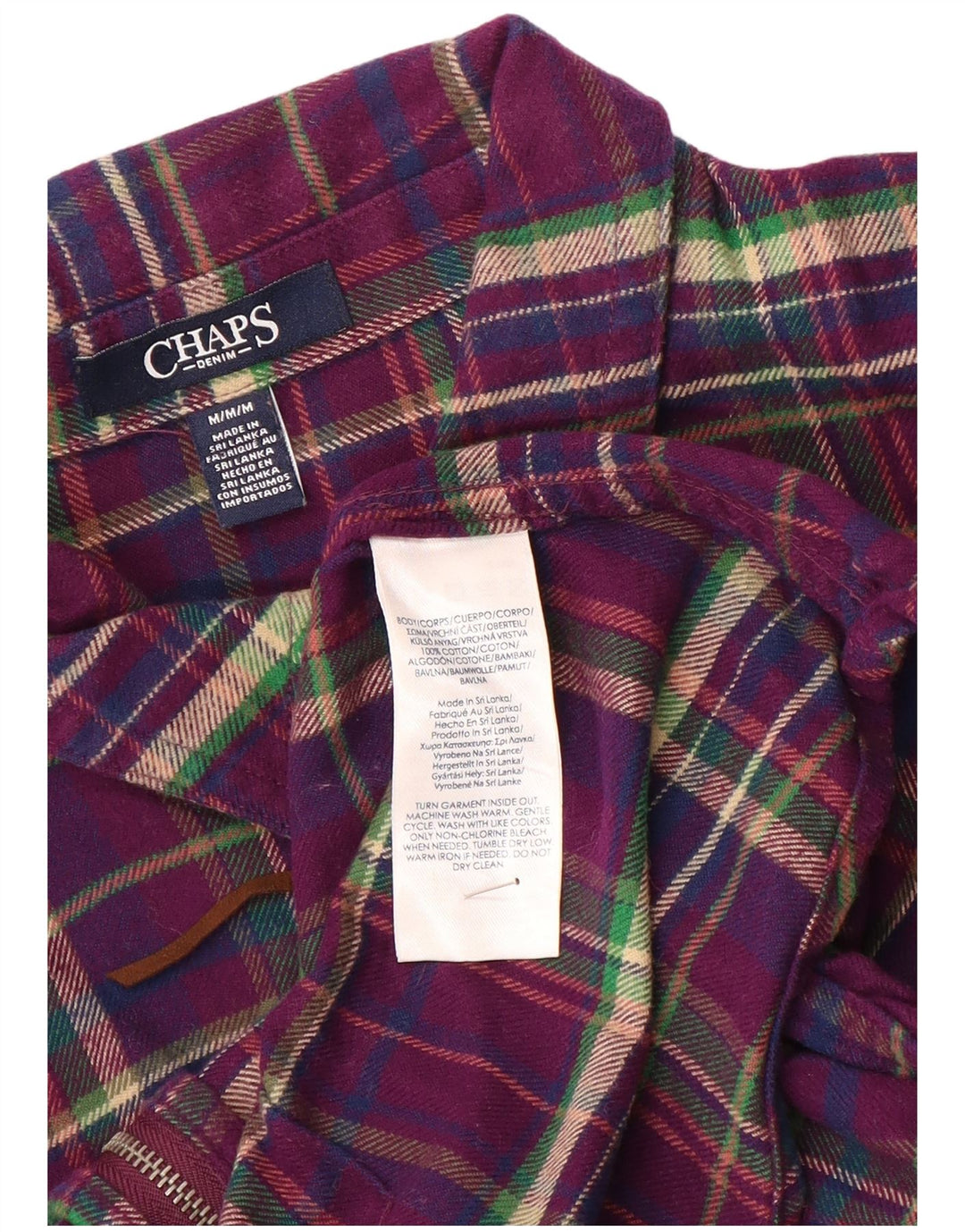 Camicia in flanella da donna Chaps UK 14 Cotone scozzese viola medio