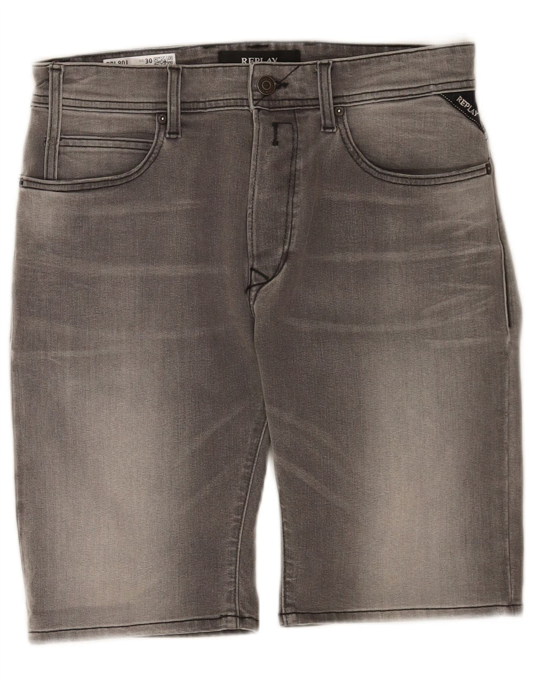 Replay Pantaloncini di jeans Larston da uomo W30 in cotone grigio medio