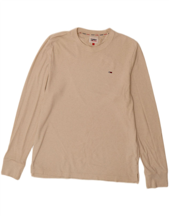 Tommy Hilfiger Uomo Top Manica Lunga Grande Cotone Beige