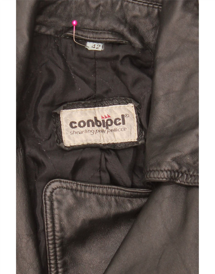 Cappotto In Pelle Oversize Donna Conbipel IT 42 Medio Pelle Nera