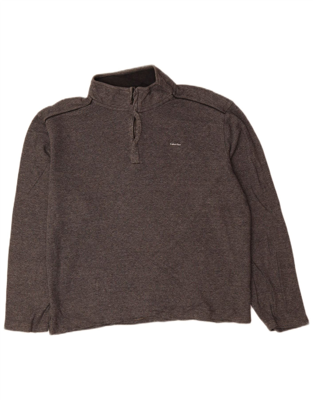 CALVIN KLEIN Felpa oversize con zip e collo da donna UK 12 Grigio medio