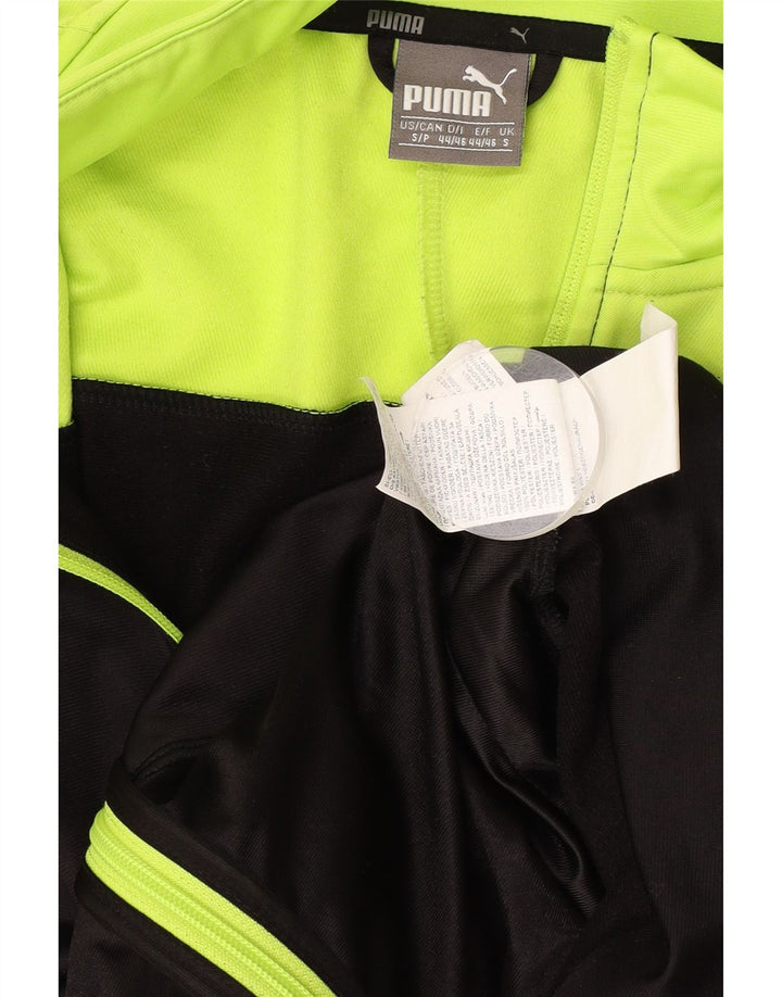 Giacca da ginnastica grafica da uomo Puma Small in poliestere color block nero