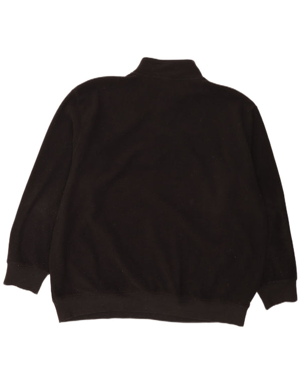 Maglione in pile da uomo Jack & Jones con zip e vestibilità ampia, XL poliestere nero