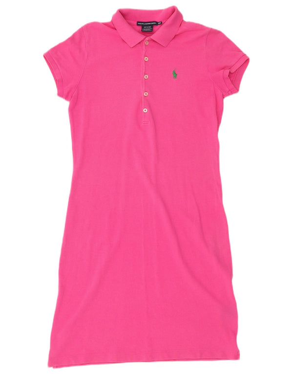 Abito polo da donna RALPH LAUREN UK 10 piccolo cotone rosa
