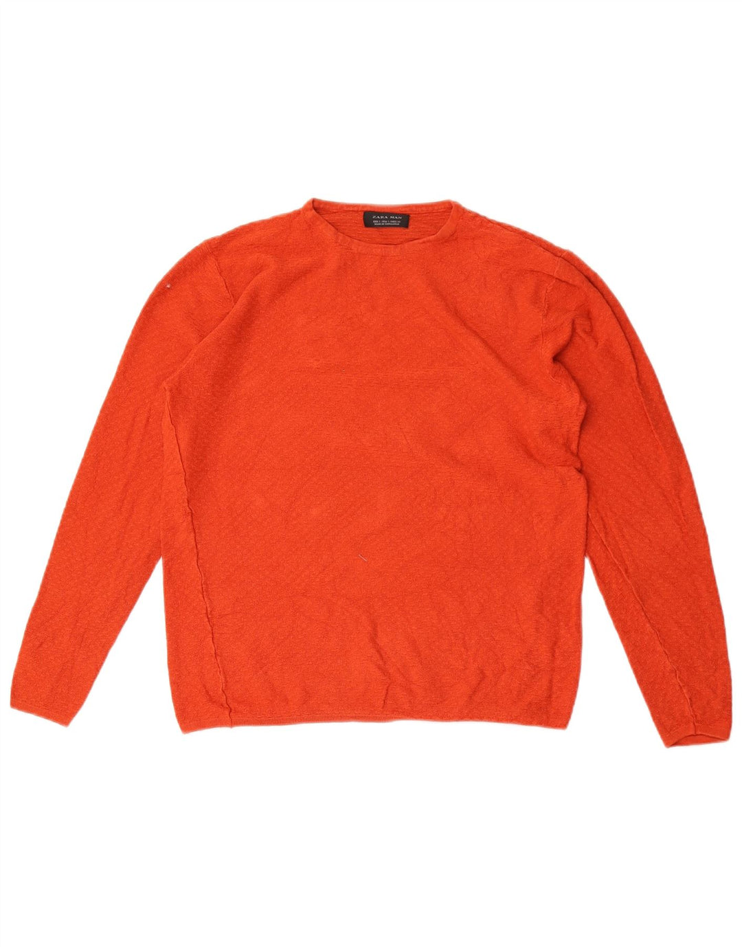 Maglione Zara da uomo girocollo piccolo in viscosa arancione