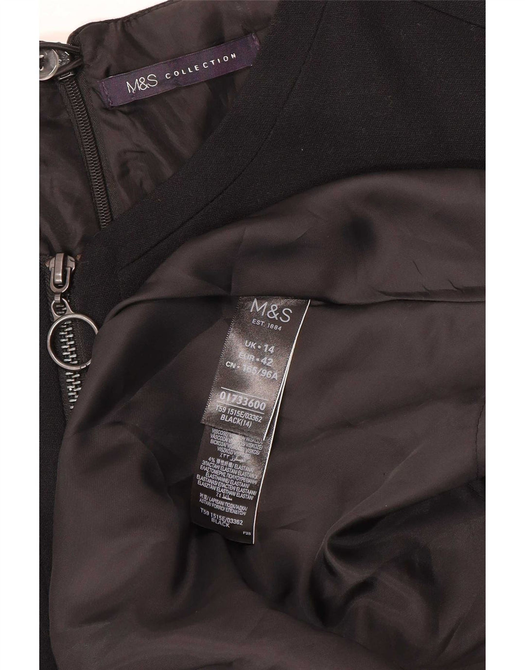 Abito tubino da donna Marks & Spencer UK 14 poliestere nero medio