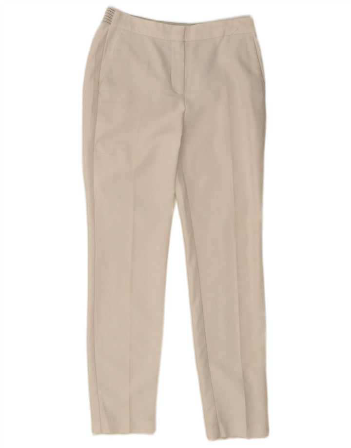 Pantaloni chino slim da donna ZARA piccoli W26 L28 poliestere bianco
