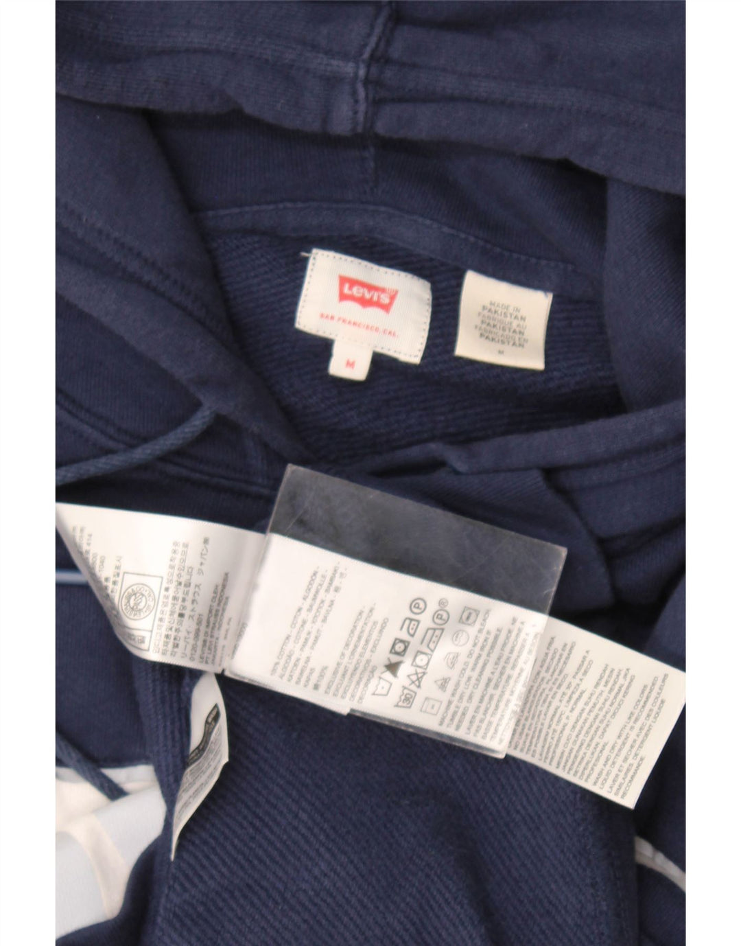Maglione con cappuccio grafico da uomo Levi's, cotone color block medio blu navy